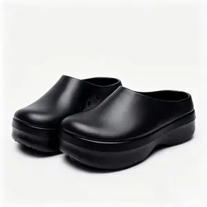 Ultra Comfort EVA+ Platform Clogs, Black Backless Mules, Height Boosting Thick Sole, Lightweight Breathable Slip On Shoes, Non Slip Waterproof, Perfect for Indoor Outdoor, Casual Everyday Footwear