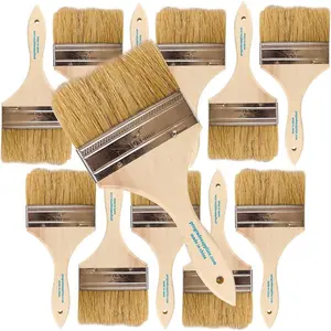 - Chip  Brushes - 12 Ea 4 Inch Chip  Brush Light Brown