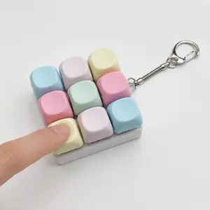 Pastel Keyboard Clicker Keychain, Keycap Fidget Toy for Stress Relief, Portable Sensory Button Toy Gift for Teens Adults
