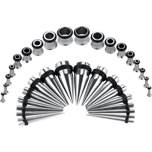 36PC Ear Stretching Kit 14-00G Ear Gauge Stretching Kit Gauges for Ears Stretching Kit Taper and Plugs Kit