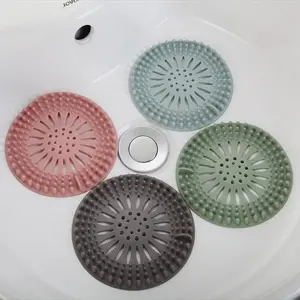 Shower Drain Cover, 4 Counts/set Reusable Silicone Shower Hair Drain Cover, Bathroom Shower Drain Cover for Bathtub Sink Home Kitchen Hotel Dormitory