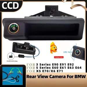 CCD AHD Car Reverse Trunk Handle Camera for BMW 3 Series 5 Series X5 X6 E60 E70 E82 E90 Night Vision Wide Angle Rear view Backup camera
