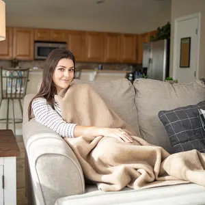 Solid Banderita Alpaca Wool Blanket Twin Size