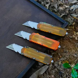Outdoor Cutting Knife, DIY Hand Tool Utility Knife, Aluminum Alloy Otf Knife, Multi-Functional Portable Tool Knife, Glass Breaking, Quick Blade Change, Portable Multipurpose Knives