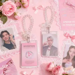 Acrylic Transparent Card Holder for Students, Bus Pass ID Display Case, Keychain Hanging Accessory for Women, Protective Card Sleeve