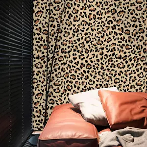 Self-Adhesive Leopard Print Wallpaper Roll, Waterproof Vinyl Sticker for Bedroom Bathroom, DIY Decoration, Anti-Static Mould-Proof