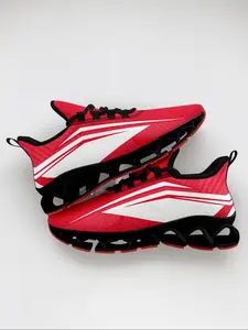 Men's Colorblock Print Lace Up Low Top Sneakers, Casual Comfortable Breathable Sports Running Shoes, Gym Training Sport Walking Shoes, Fashionable Running Shoes, Athletic Running Shoes