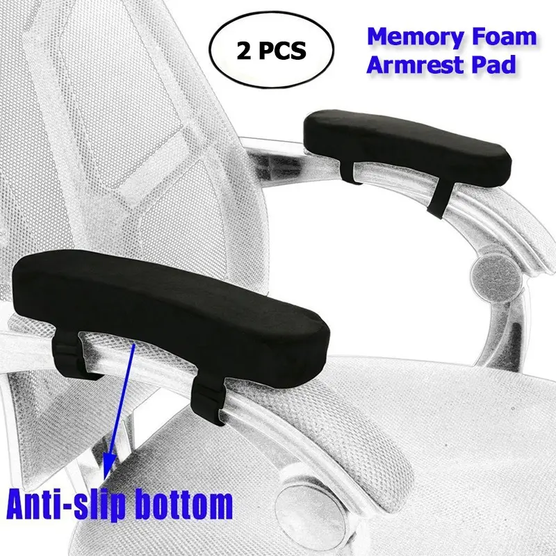Memory Foam Chair Armrest Pads 1 Pair(2 Pcs) | Ergonomic Elbow Support Cushion for Office Chair, Armrest Heightening & Pressure Relief Cover, Slipcover, Chair Slipcovers