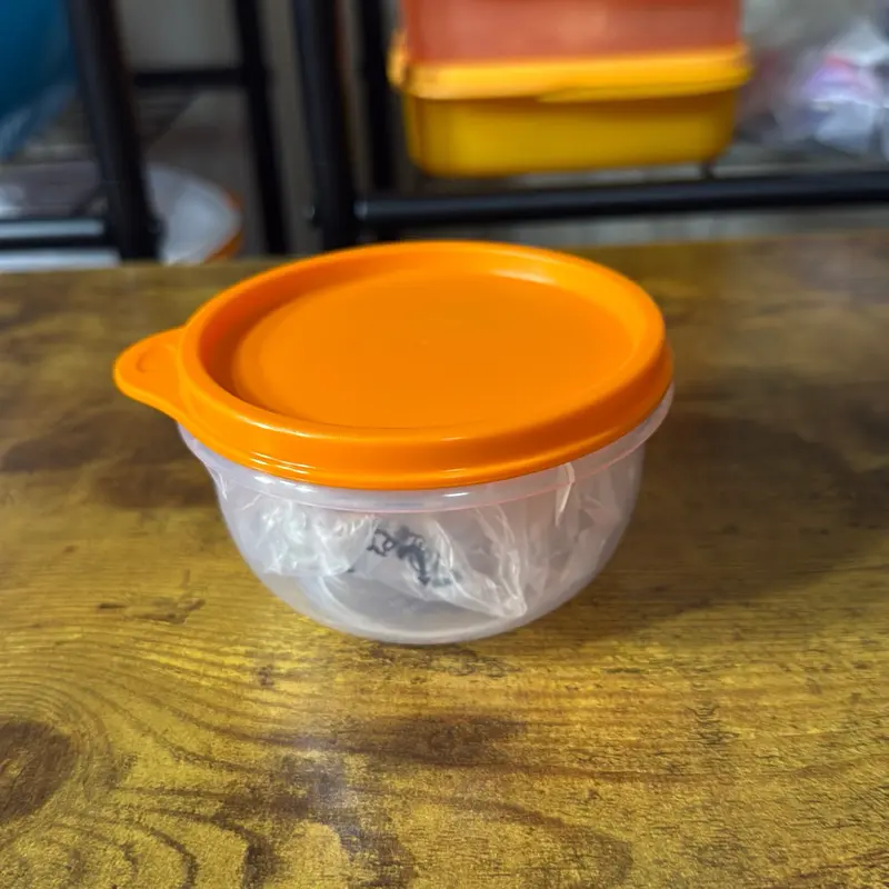 Tupperware 230 ml Mini Tazon Clear with Orange Lid