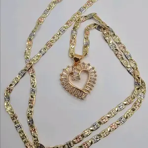 HEART love, clear fancy stone's,long  necklace, beautiful style, three colors chain