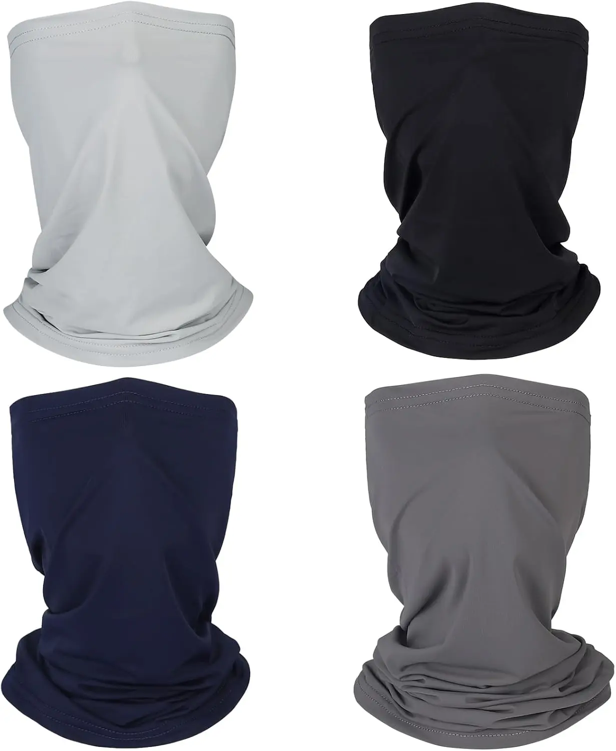 Synthetic Quick-Drying Balaclava Ski Mask for Outdoor Enthusiasts - Summer Cooling, Breathable Face Cover Scarf with UV Protection, Windproof, Dustproof Gaiter for Rock Climbing, Silk, Soft, Stretchable, Multipack, Bandana Mask, One Size