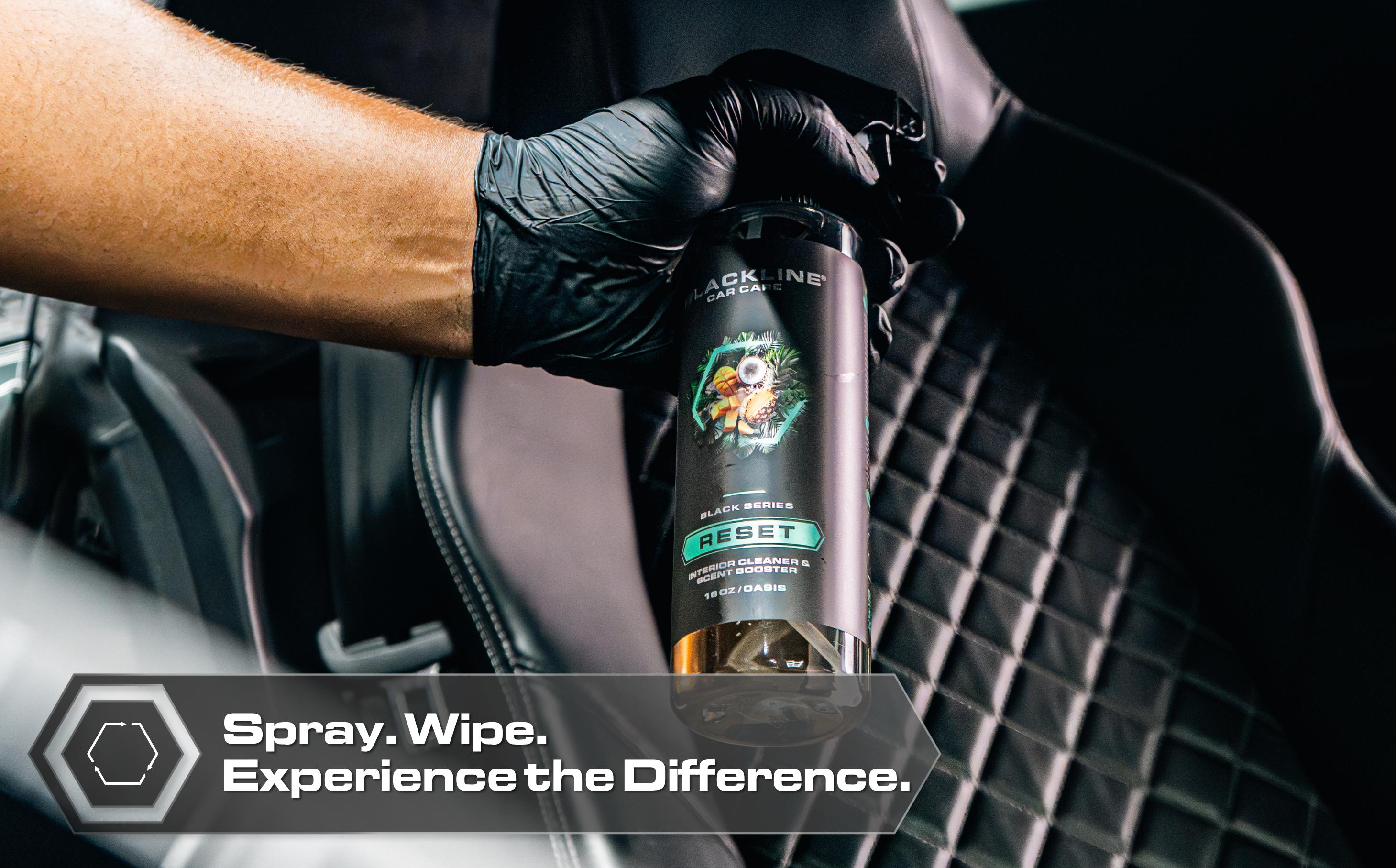 BLACKLINE RESET Complete Interior Cleaner & Scent Booster - 6 Signature Scents - Surface Safe Formula - Streak-Free Finish - Safe on All Surfaces - Car Cleaning Supplies BLACKLINE RESET Complete Interior Cleaner & Scent Booster - 6 Signature Scents - Surface Safe Formula - Streak-Free Finish - Safe on All Surfaces - Car Cleaning Supplies