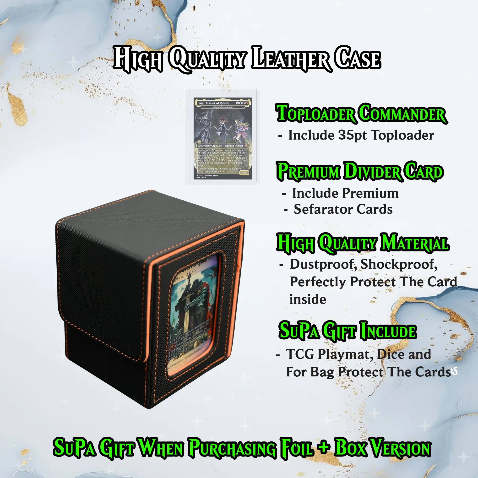 YU-GI-OH DARK MAGIC MTG PROXY COMMANDER DECK  PREMIUM COLLECTOR SET (111  CARDS + DICE SET + PLAYMAT + VELVET BAG + DISPLAY BOX + COLLECTOR BOX) |  DECKGALAXY - TikTok Shop