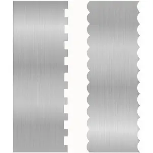 Pcs Stainless Metal Cake Scraper Smoother Double Sided Patterned Edge Cake Decorating Supplies Spatula Frosting Icing Tools Comb for Icing Cakes Buttercream Decorating