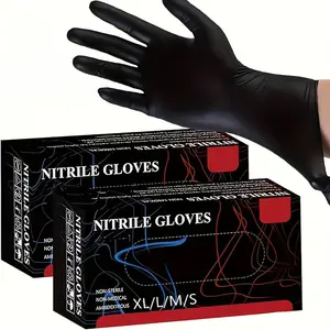 100PCS Disposable Black Nitrile Gloves for Household Use Latex Free Powder Free Cleaning Gloves Tattoo  Hairdressing Tools