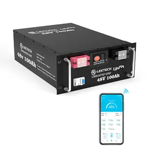 48V 100Ah Lithium LiFePO4 Battery with Touchable Smart Display, Built-in 200A BMS, Max. 10.24kW Power Output, Perfect for Off-Grid, Solar Power System, Home Backup