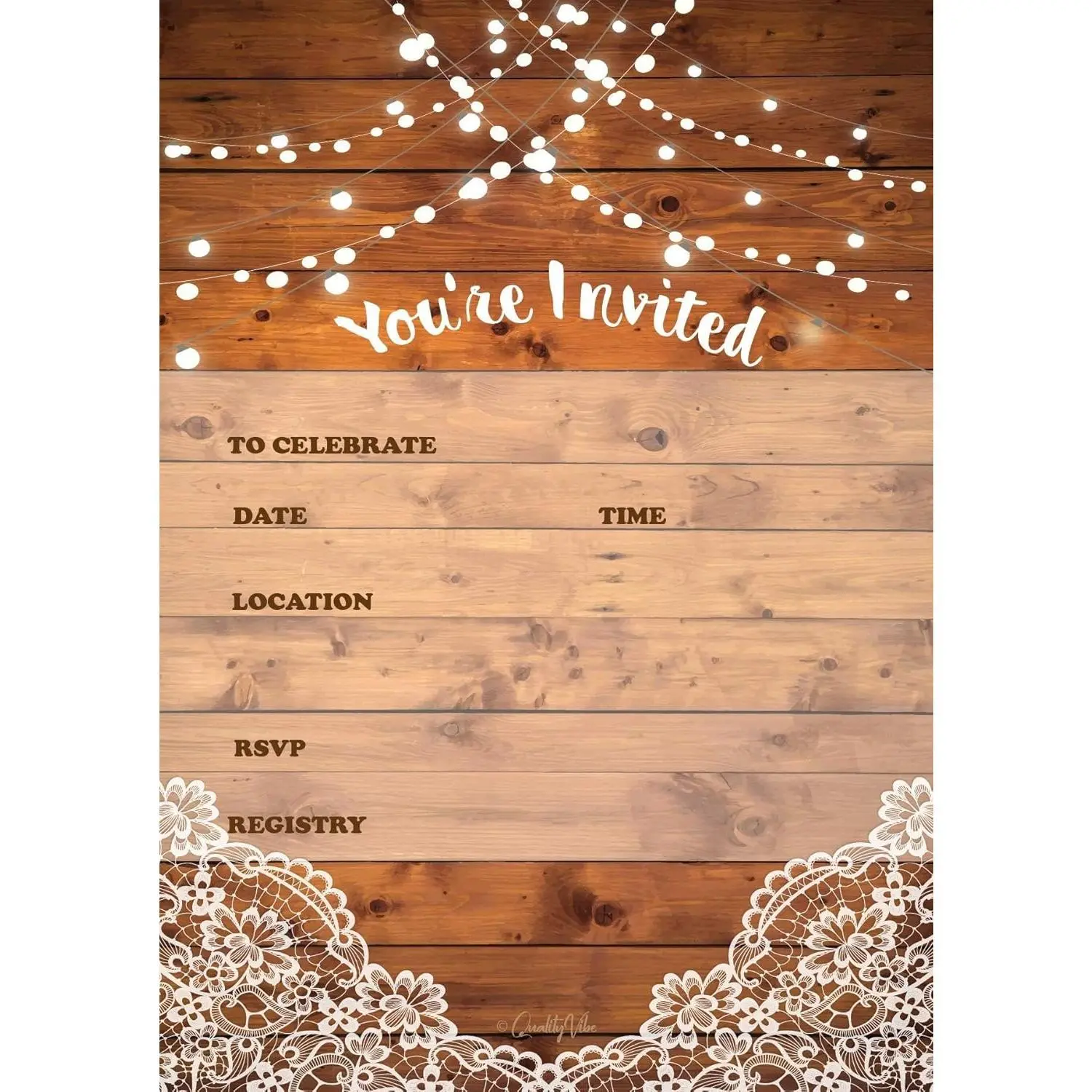 25 rustic invitations & 25 envelopes for wedding, bridal shower, birthdays, engagements, bachelorettes This barn rustic invite style is also  for housewarming, retirement & rehersal parties.