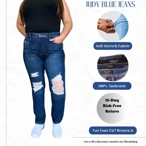 Judy Blue Full Size High Waist Rigid Magic Heavy Destroy Straight Jeans