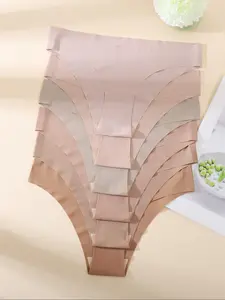 Women's Solid Color/All Over Print Seamless Panty, Soft Comfy Breathable Knicker for Everyday Wear, Underwear for All Seasons