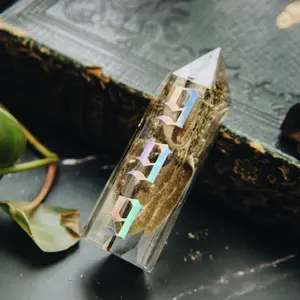 Holographic 999 Crystal - Clear Crystal with 999 Design, Ideal for Decor and Home Use