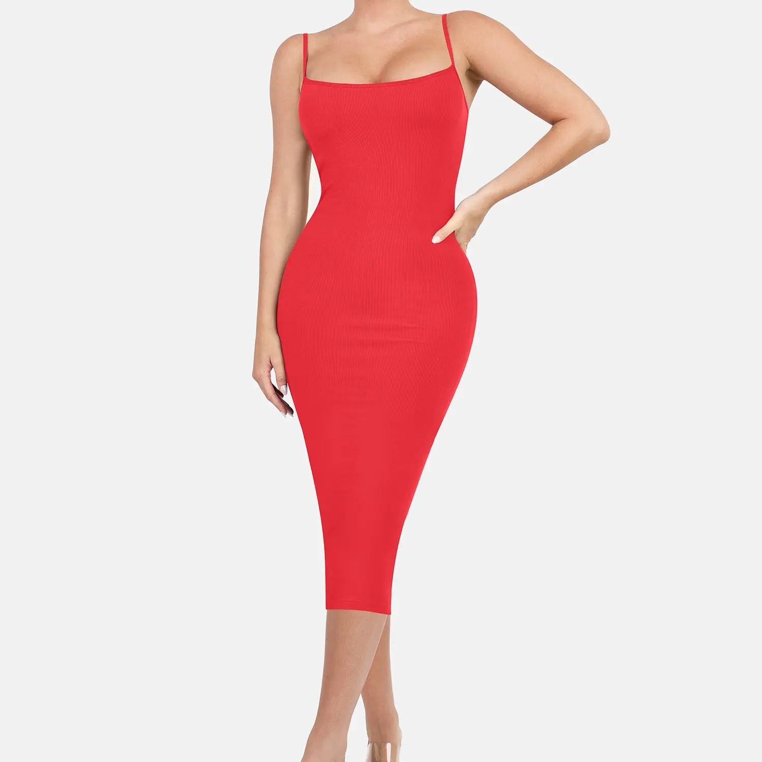 Midi Lounge Dress-Red