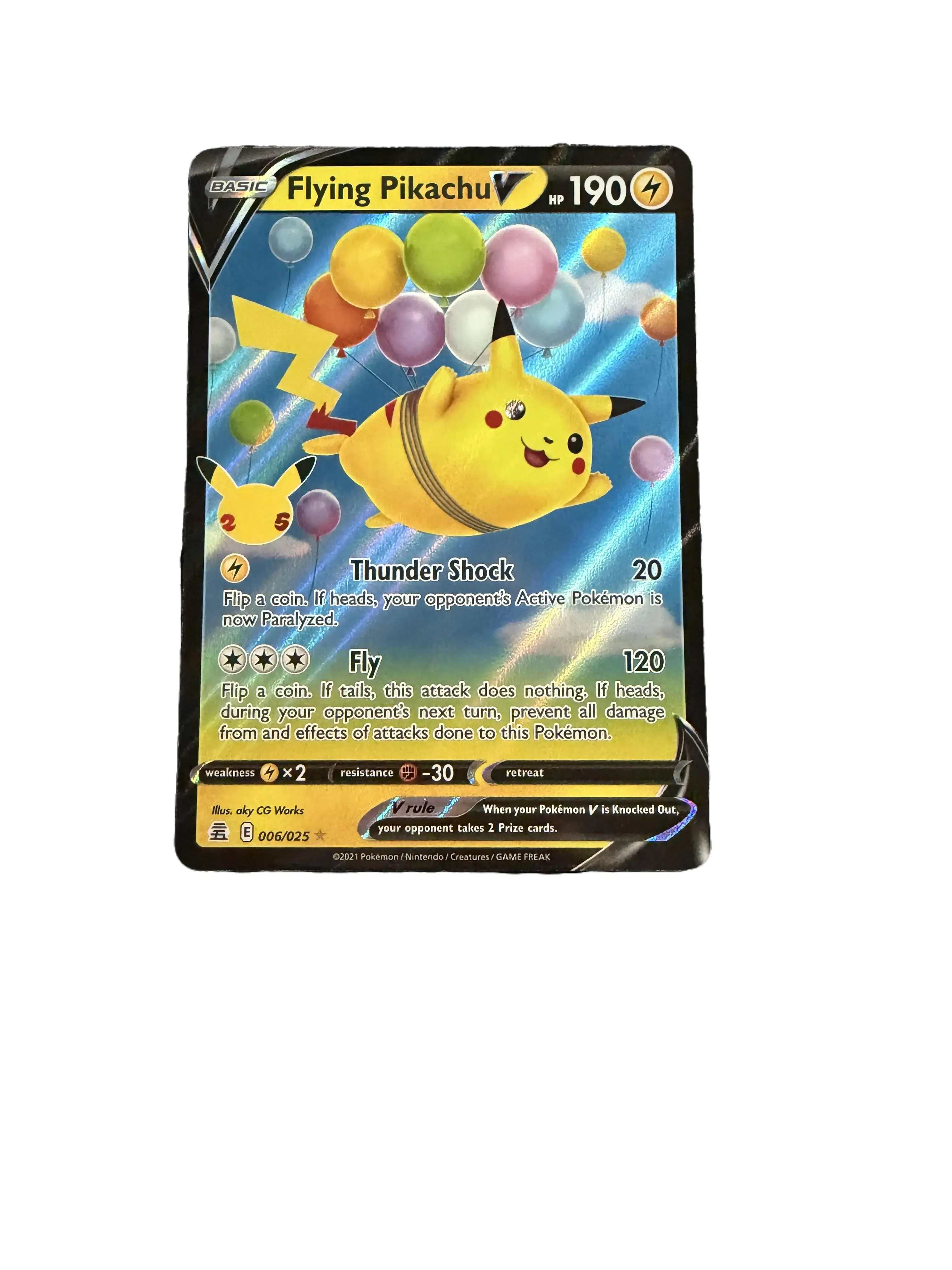Pokémon Flying Pikachu V 006/025 Celebrations 25th Anniversary NM
