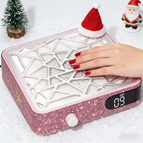 Nail Dust Collector, Corded Dust Collector Nail Tech,Powerful Vacuum Fan Vent Dust Collector Extractor Dust Suction Machine for Acrylic Nails Polishing, Nail Salon, Manicure Clean Workspace Inhalation Pisks,Pink Diamond/White Diamond