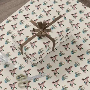 Mallard Duck Wrapping Paper, Vintage Duck Gift Wrap, Male Wrapping Paper, Hunting Wrap Paper, Duck Birthday gift wrap