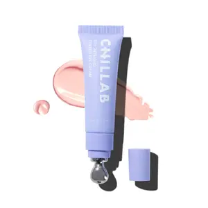 Chillab Brightening Tinted Eye Cream with Cooling Metal Applicator Hydrating Under Eye Cream with Peptides Hyaluronic Acid and Caffeine