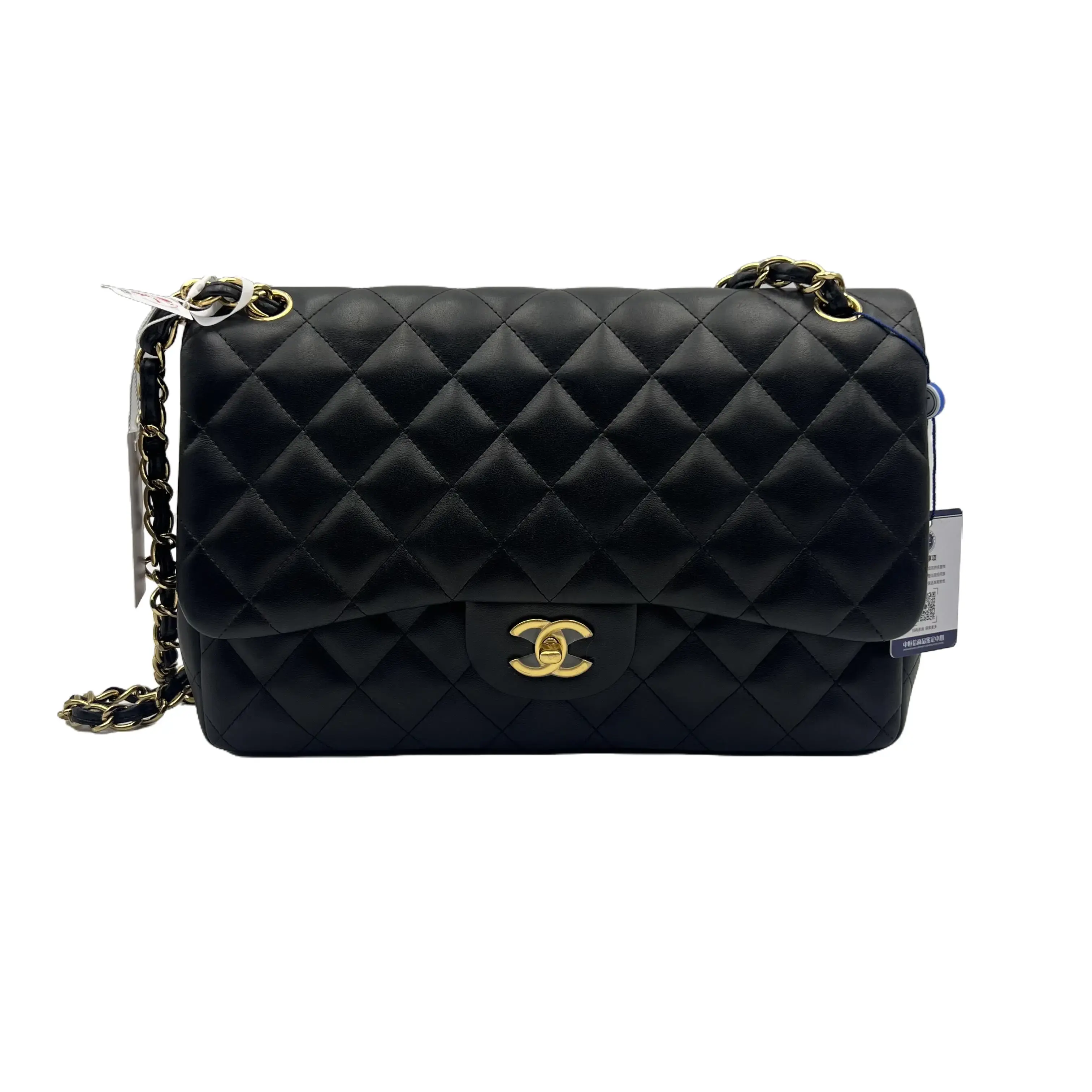 Pre-owned CHANEL france Crossbody Bags h8 black gold cf jumbo calfskin crossbody bag 62163