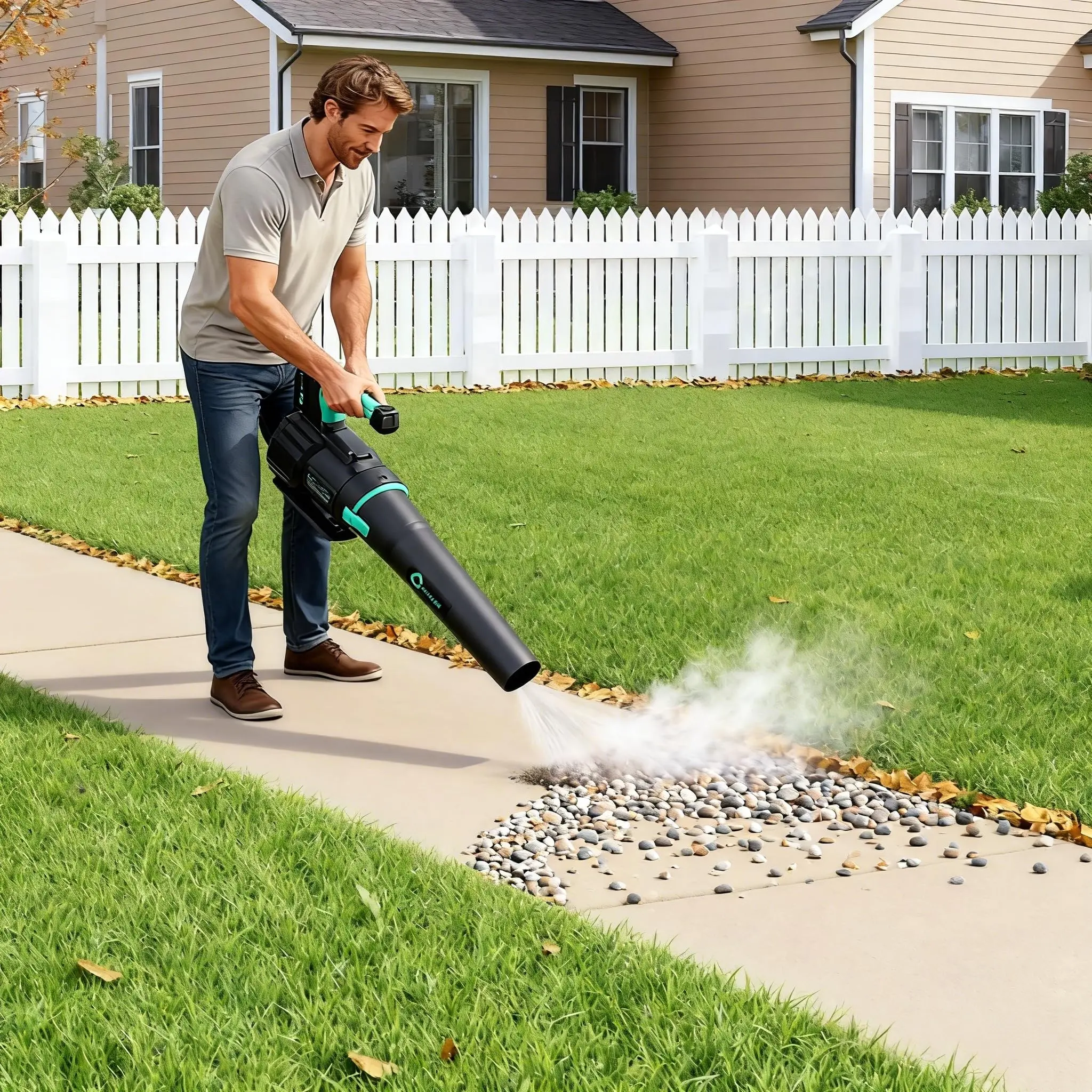 Garvee Cordless Leaf Blower - 650 CFM / 200 MPH2 Speed 21-Volt Lithium-ion 4.0Ah Battery and Charger Included Garvee Cordless Leaf Blower - 650 CFM / 200 MPH2 Speed 21-Volt Lithium-ion 4.0Ah Battery and Charger Included
