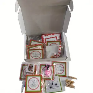 24 Days of Christmas Elf Kit - Fun Elf Activities & Countdown Gift with Christmas-Themed Props, Plastic Accessories, and Festive Cards for Holiday Parties, Elf Christmas Decorations, Best for Christmas