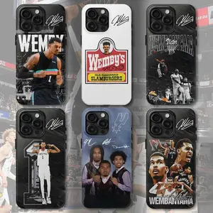 Wembanyama Signature Phone Case – San Antonio Basketball Fan ArtSuitable for iPhone 17/16/15/14/13/12/11 Pro Max/Plusand Samsung Galaxy S23-25, shock-absorbing, anti-drop protective case,