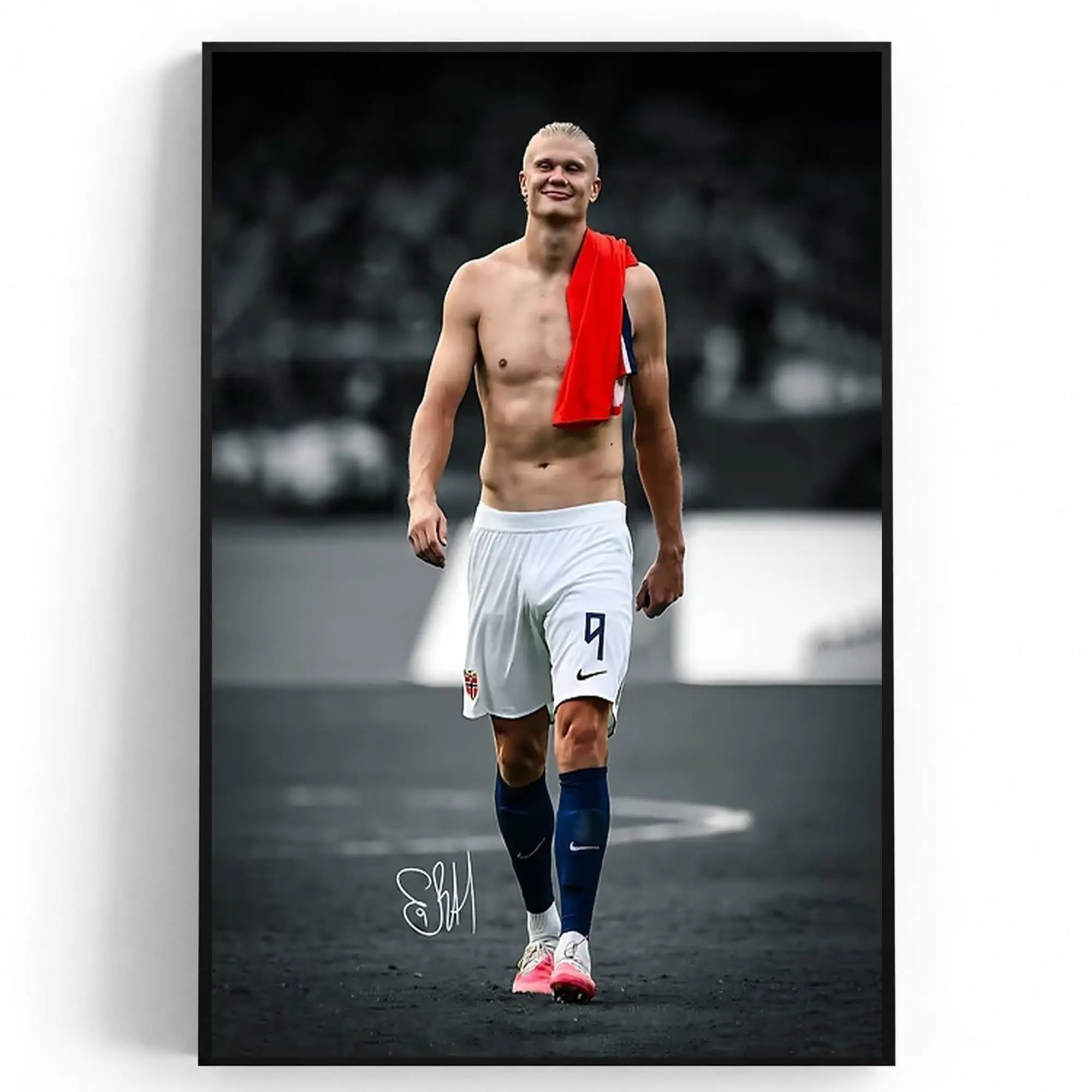 Erling Haaland Portrait Poster, Soccer Gifts, Sports Poster, Football Poster, Soccer Wall Art( Unframed - Print Only )