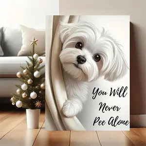 A Wooden Frame Canvas Poster Wall Art Festival Decoration, Humorous Dog Painting, Perfect Gift for Dog Moms, Suitable for Home, Bedroom, Kitchen, Living Room, and Bathroom Ornaments Artistic Photo Print