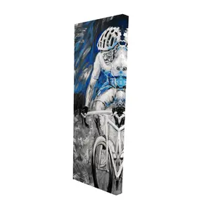 Begin Home Decor 2080-4816-SP45-1 16 x 48 in. Professional Blue Cyclist Canvas - Home Decor - Livingroom Art