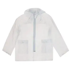 CTM Adult Reusable Clear Rain Jacket with Hood