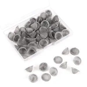 100 Pieces Stainless Steel Mesh Clean Screens 1/2 Inch Pipe with Tapered Design a Storage Box