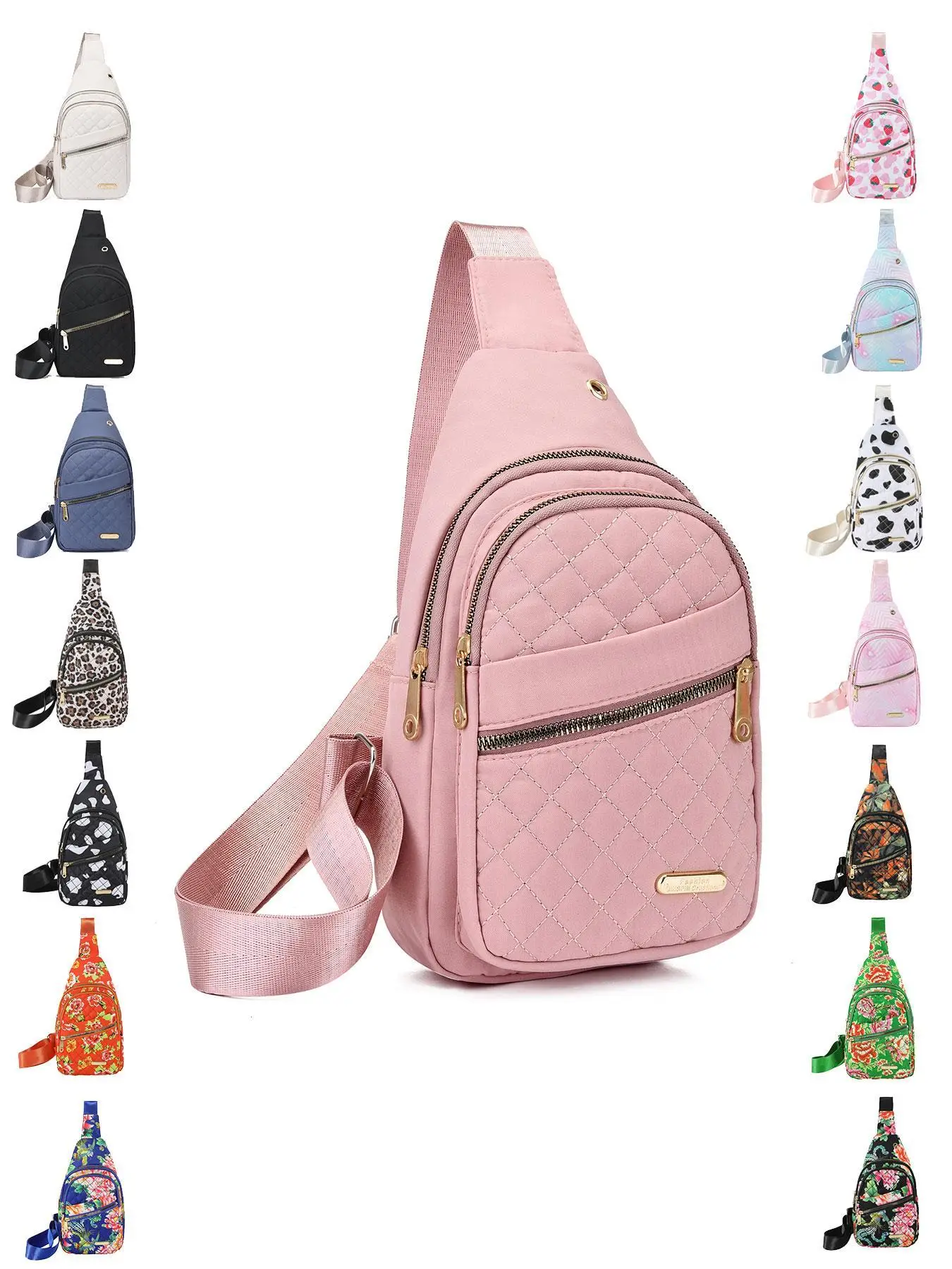 Women's Fashionable Quilted Pattern Fanny Pack, Casual Versatile Zipper Chest Bag for Daily Used, Trendy All-match Sling Bag