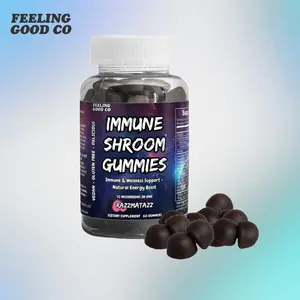 Feeling Good Co + Immune Shroom Gummies + Razzmatazz + Functional Mushrooms + Full Body Support Supplement Fitness Edible Edible