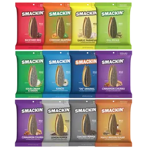 SMACKIN' Sunflower Seed Variety Pack - 12 Resealable 4 OZ Bags - 11 Flavors, Bold Flavor, No Salty Burn