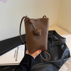 Women's Stylish Versatile Crossbody Phone Bag - Minimalist Soft Faux Leather Daily Use Purse with Lovely Ball Pendant, Lightweight Fresh Aesthetic Bag for Daily Outings, Shopping, Stylish Versatile Bag