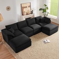 Black-4Seats+2Ottomans