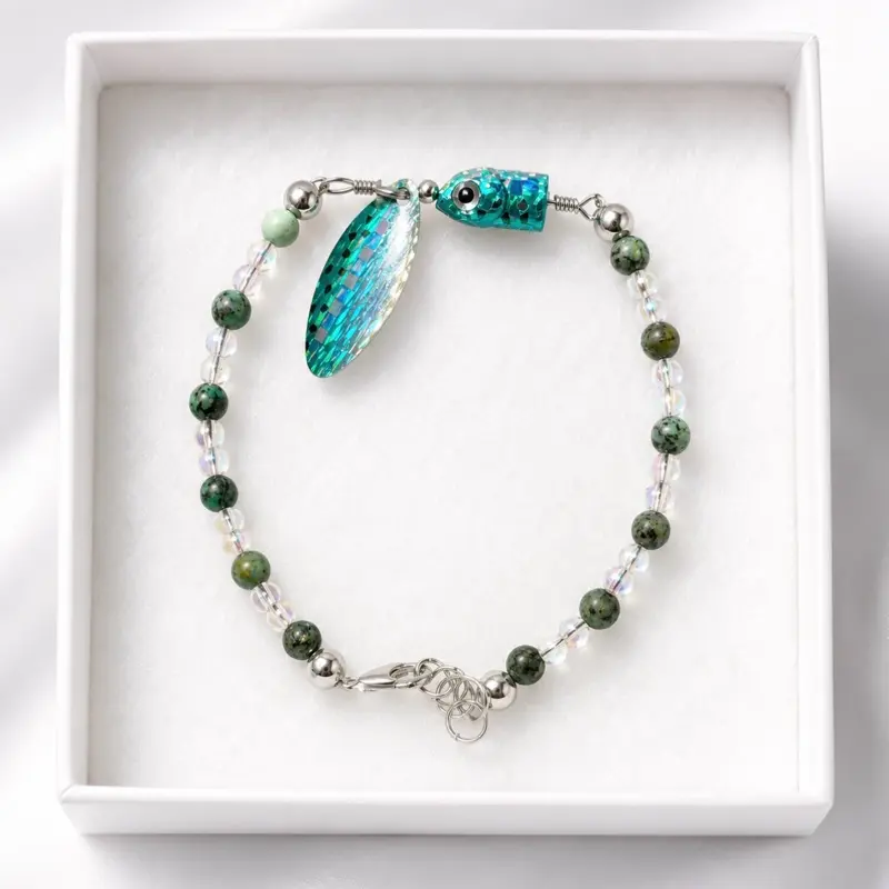 African Turquoise Beaded Lure Bracelet