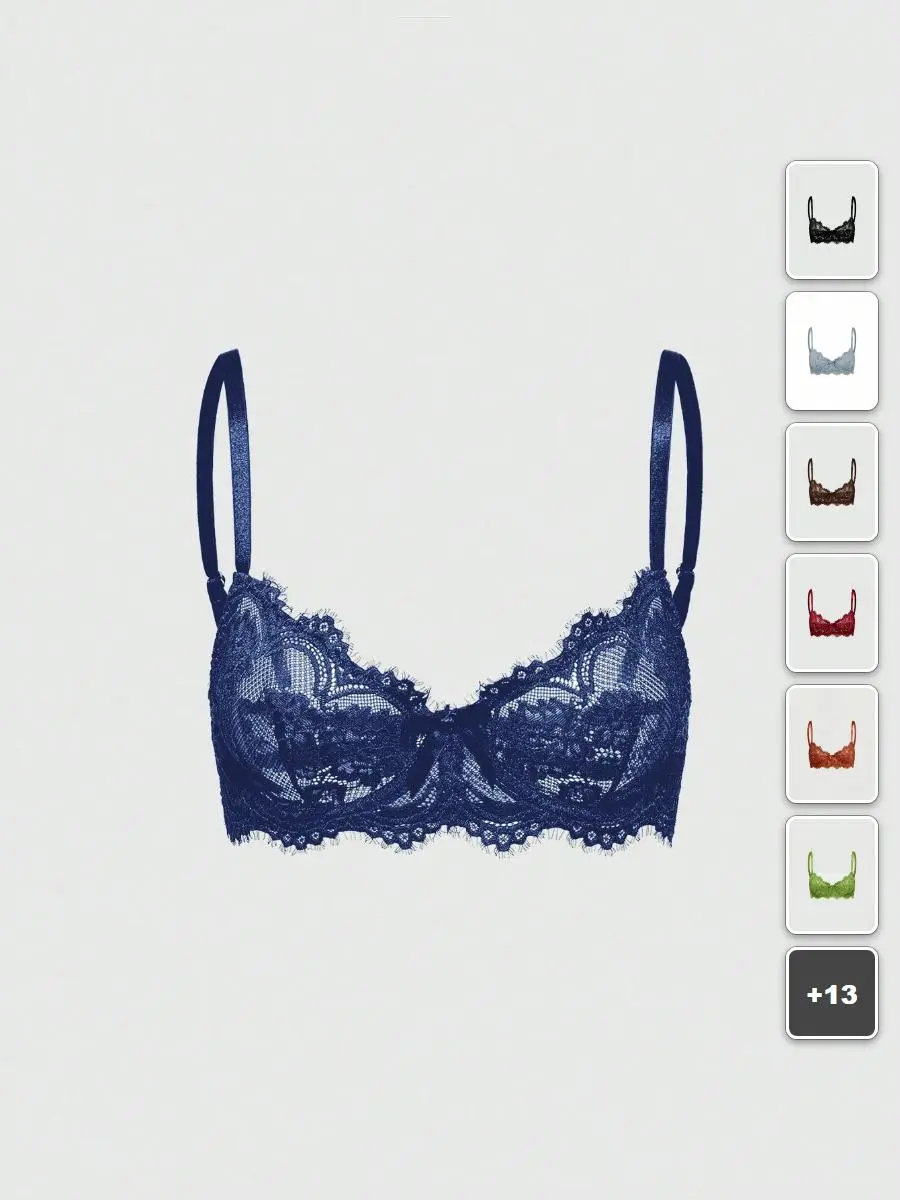 MEAUS Goth Lace Bralette Floral Underwire Triangle Cup Dark Academia Clubwear