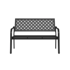 GRAND PATIO Durable Garden Benches with Anti-Rust Steel Frames and Stylish Floral Lattice Modern Designs