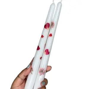 Heart petal pressed flower candles! Set of 2!