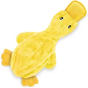 Best Pet Supplies Crinkle Dog Toy for Small, Medium, and Large Breeds, Cute No Stuffing Duck with Soft Squeaker, Fun for Indoor Puppies and Senior Pups, Plush No Mess Chew and Play - Yellow Best Pet Supplies