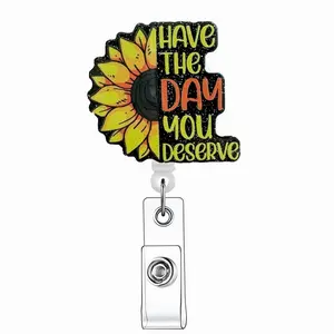 Retractable Badge Reel, 1 Count Acrylic ID Holder with Clip, Badge Buddy Nursing for Nurses, Doctors, Students & Office Staff, Identification Badges & Supplies