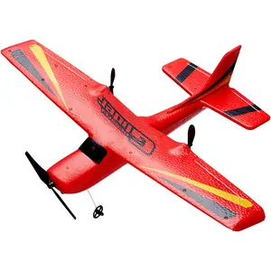 VEVOR RC Plane, 2.4GHZ 2 Channel Remote Control Airplane with 6-Axis Gyro Stabilizer, Ready to Fly Aircraft Plane Toys with 2 Batteries, Easy to Fly RC Glider for Adults Kids Beginners Boys Girls
